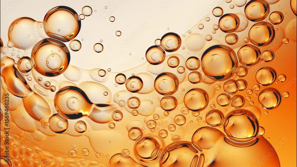 Aufkleber vibrant oil bubbles in liquid with soft background and generative ai patterns