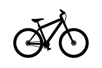Obraz premium Simple Black Bicycle Silhouette on a White Background for Design
