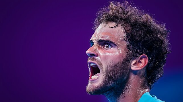 Tennis Player Screaming in Victory