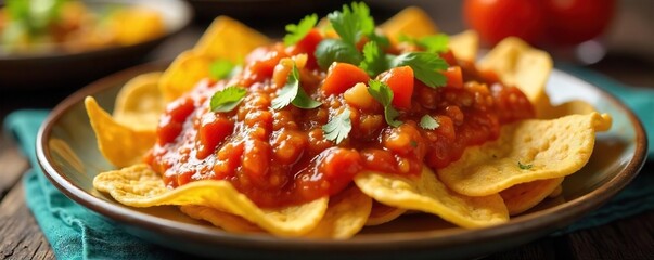 Crispy Tortilla Chips with Chunky Tomato Salsa A Delicious and Easy Game Day Snack or Casual Meal