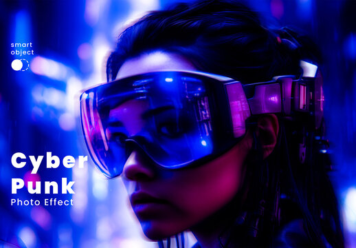 Neon Glow Cyberpunk Photo Effect