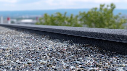 Close-up view of modified bitumen roof texture.