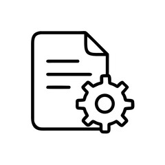 Editable Line Document Icons Set – File, Report, Checklist, Folder, Text, and Data Management Vector Symbols