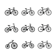 Collection of Bicycle Silhouettes Vintage Modern and Classic Bike Designs