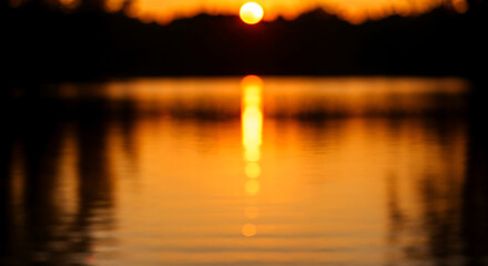 Golden sun reflection on rippling water isolated on a transparent background sunset