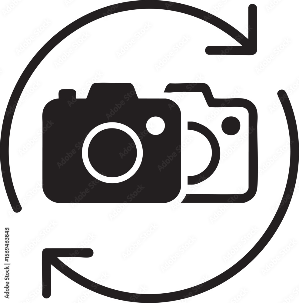 Poster dynamic camera rotation a versatile icon set for modern photography and design projects perfect for 