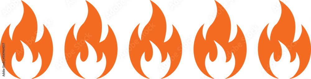 Poster blazing fire icons a set of fiery vector graphics for dynamic designs and energetic visuals perfect 