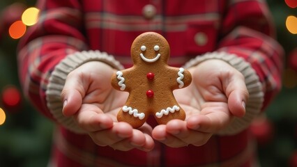 Close-up photo of children holding gingerbread man