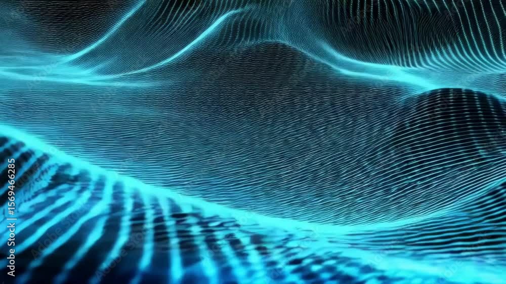 Poster an abstract network of glowing dots and lines creates a digital plexus background in blue