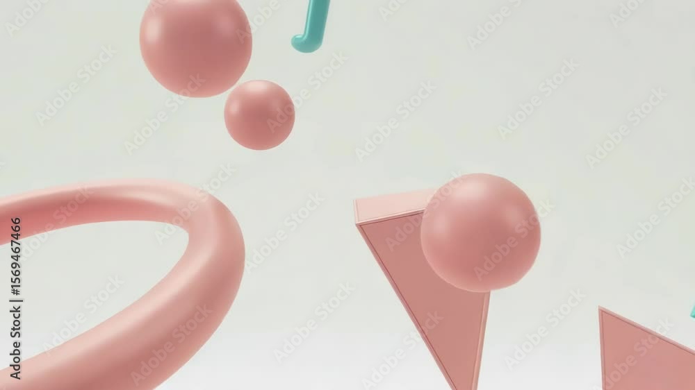 Poster a colorful array of geometric shapes floats in an abstract pattern, creating a modern and decorative