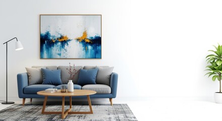 Transform Your Modern Living Room with Stylish Abstract Paintings for a Contemporary Interior Design Look at Home.