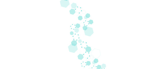 Vector Geometric abstract background with soft green hexagons. Medical, technology or science design