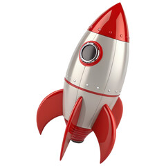 cartoon rocket isolated on white