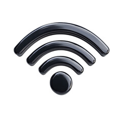 Sleek Wi Fi Wireless Internet Connection Shiny Signal Technology on transparent background