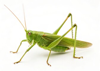 Fototapeta premium Captivating fullbody green grasshopper in its natural habitat a dynamic exploration of insect life macro photography and vibrant ecosystems