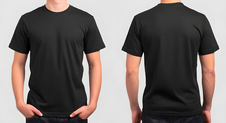 Black men's classic t-shirt front and back