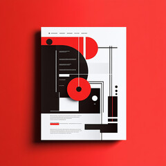 Geometric Red and Black Composition Poster for experiment Lab made with generative AI