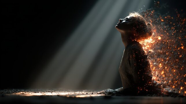 Transformative moments human spirit studio digital art enlightenment portrait