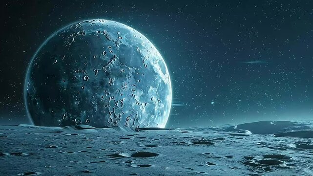 space planet plains on planet background footage