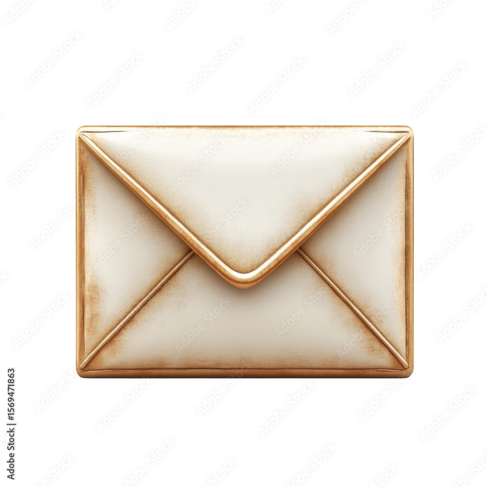Poster digital communication concept e mail envelope modern icon for inbox on transparent background