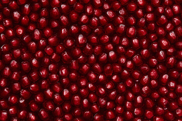 Background of juicy, ripe pomegranate seeds