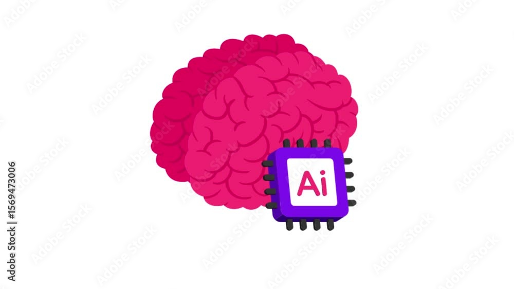Poster ai brain icon animation mp4 file