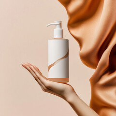 hand holding a bottle of perfume  made with generative AI