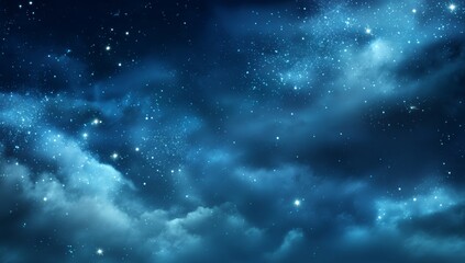 Naklejka premium stars in the night sky - - stock photo #. a night sky with stars and clouds. a cloudy blue sky with a few clouds