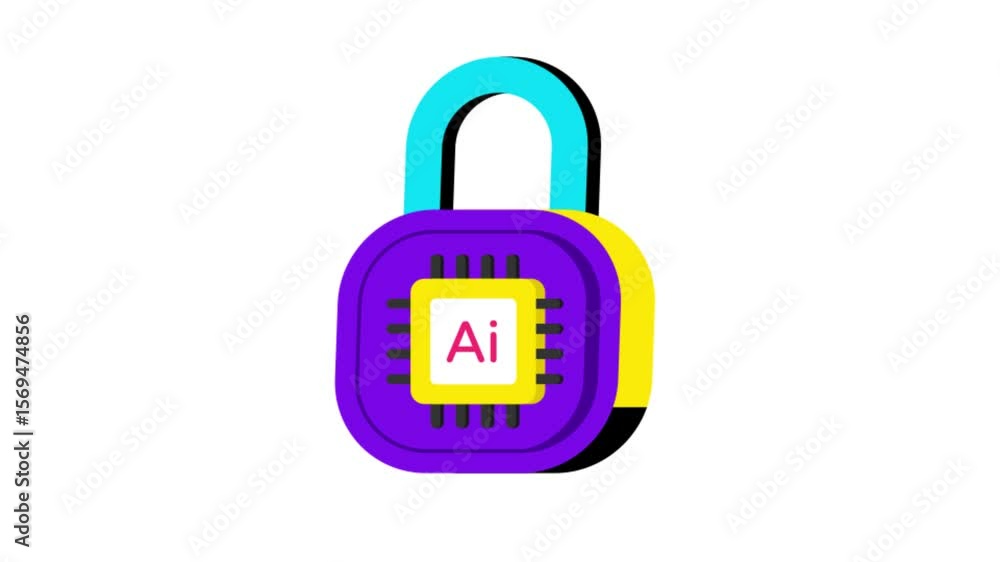 Poster ai lock icon animation mp4 file