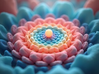 Obraz premium Pastel rainbow flower fluffy texture abstract background wallpaper art