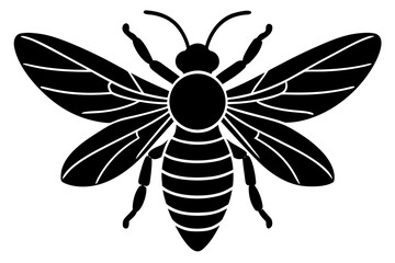 Vector art of silhouette of a Bee