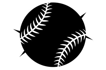 Vector art of silhouette of Black and White Baseball Icon