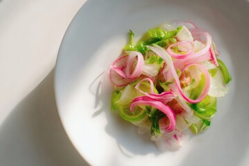 Light salad with kombu, pickled ginger, and lime.