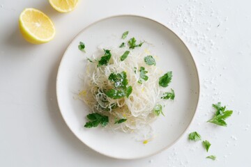 Irish moss salad with lemon, parsley, and sea salt.