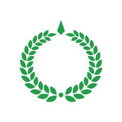 Flat green eco friendly laurel wreath design