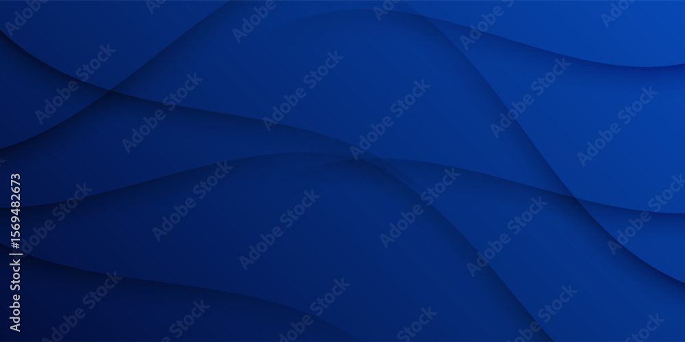 Aufkleber dark blue abstract background with layered wave patterns and soft gradients, creating a modern and p