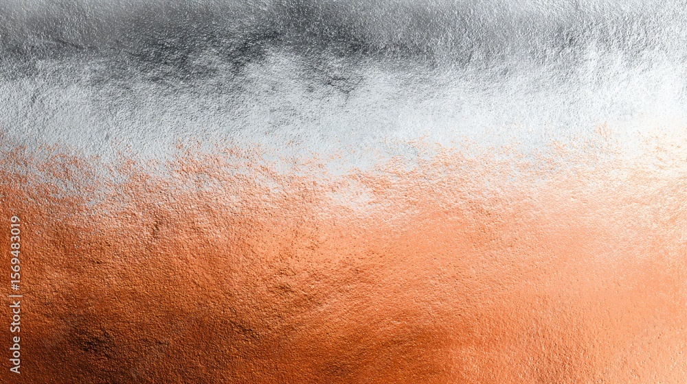 Poster a textured background features rough silver merging into a soft, blurry orange in a gradient effect.