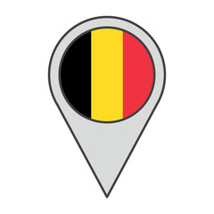 Fototapeta premium Vector illustration of a geolocation tag colored with the flag of Belgium