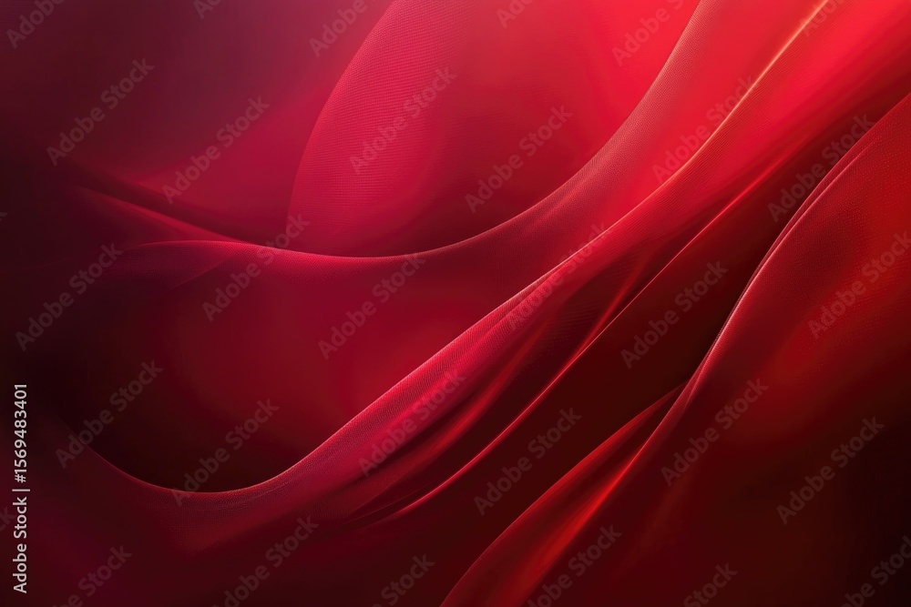 Poster elegant red fabric waves creating a luxurious abstract background