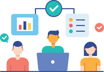 Fototapeta premium Business meeting with charts and lists collaboration teamwork