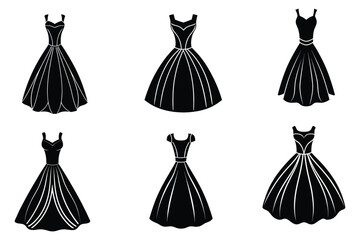 Vintage Dress Silhouettes Six Elegant Retro Dress Designs