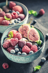 Delicious ice cream sorbet with watermelon and berries.