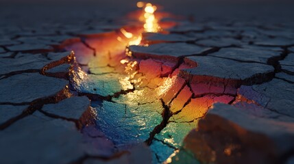 Environmental awareness drought reflections in desert light