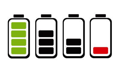 Four State Battery Indicator Level Icon Symbol Sign