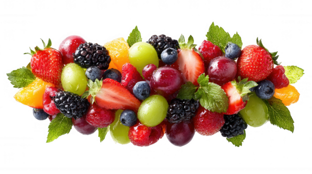 Colorful Fruit Salad Tropical Fruit Border Transparent Background