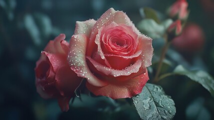 Dew-Kissed Roses: A Symphony of Pink and Green