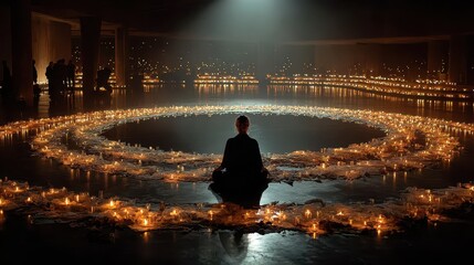 Candlelit space for introspective and serene spiritual rituals