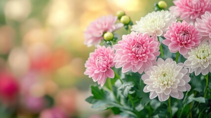 Stunning Bouquet of Pink and White Chrysanthemums