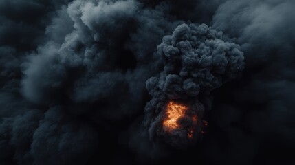 Apocalyptic Inferno: A Dark and Dramatic Visual of a Massive Fire and Smoke Plume