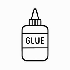 Obraz premium Glue bottle icon representing adhesion and crafting – outline